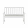 Flash Furniture Ellsworth 50 All Weather Indoor/Outdoor Recycled HDPE Bench with Contoured Seat in White LE-HMP-2035-12-WHT-GG